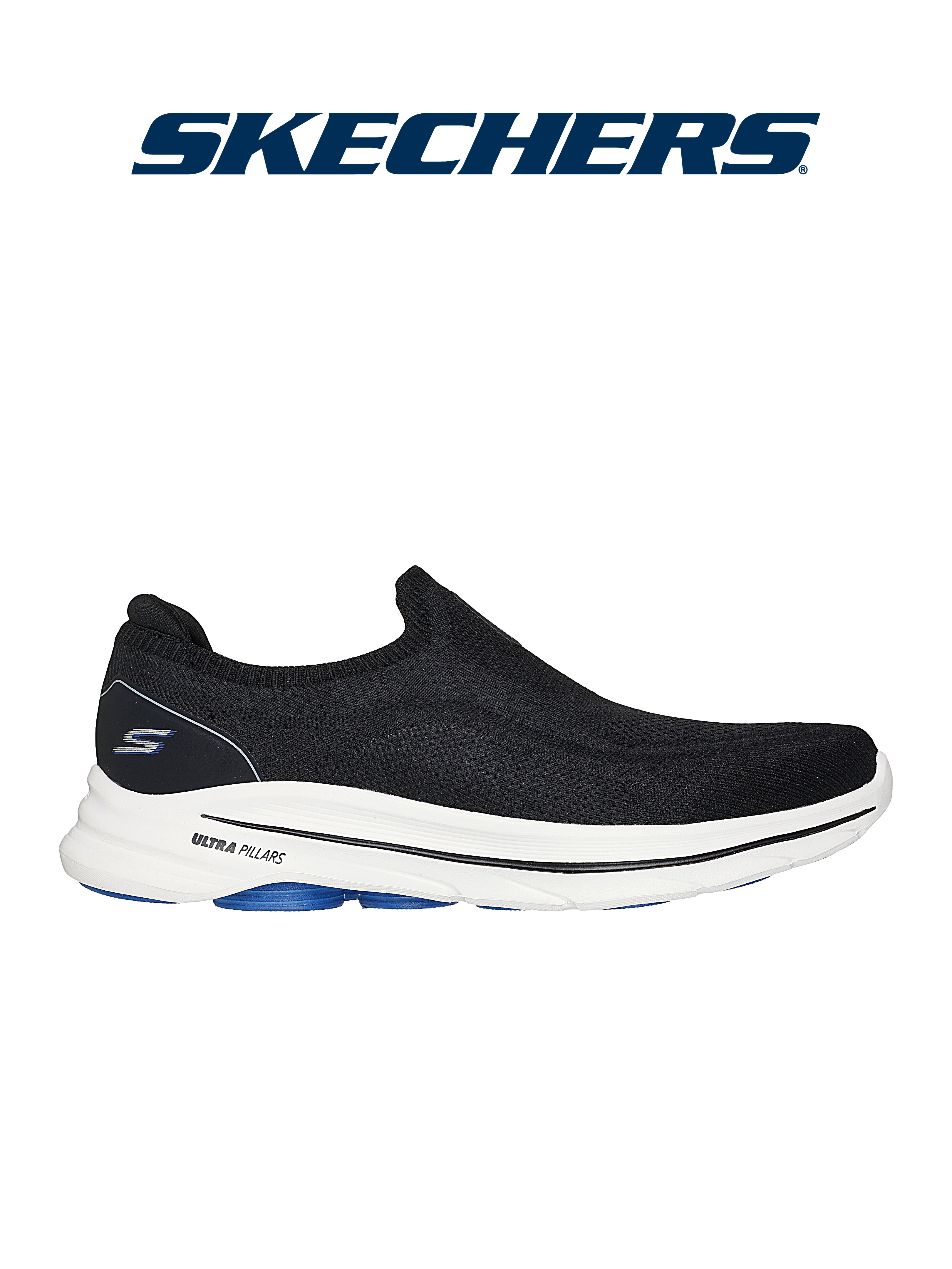 Слипоны мужские Skechers GO WALK 8 - Gabe без шнурков, с амортизацией, с вязаным верхом - 