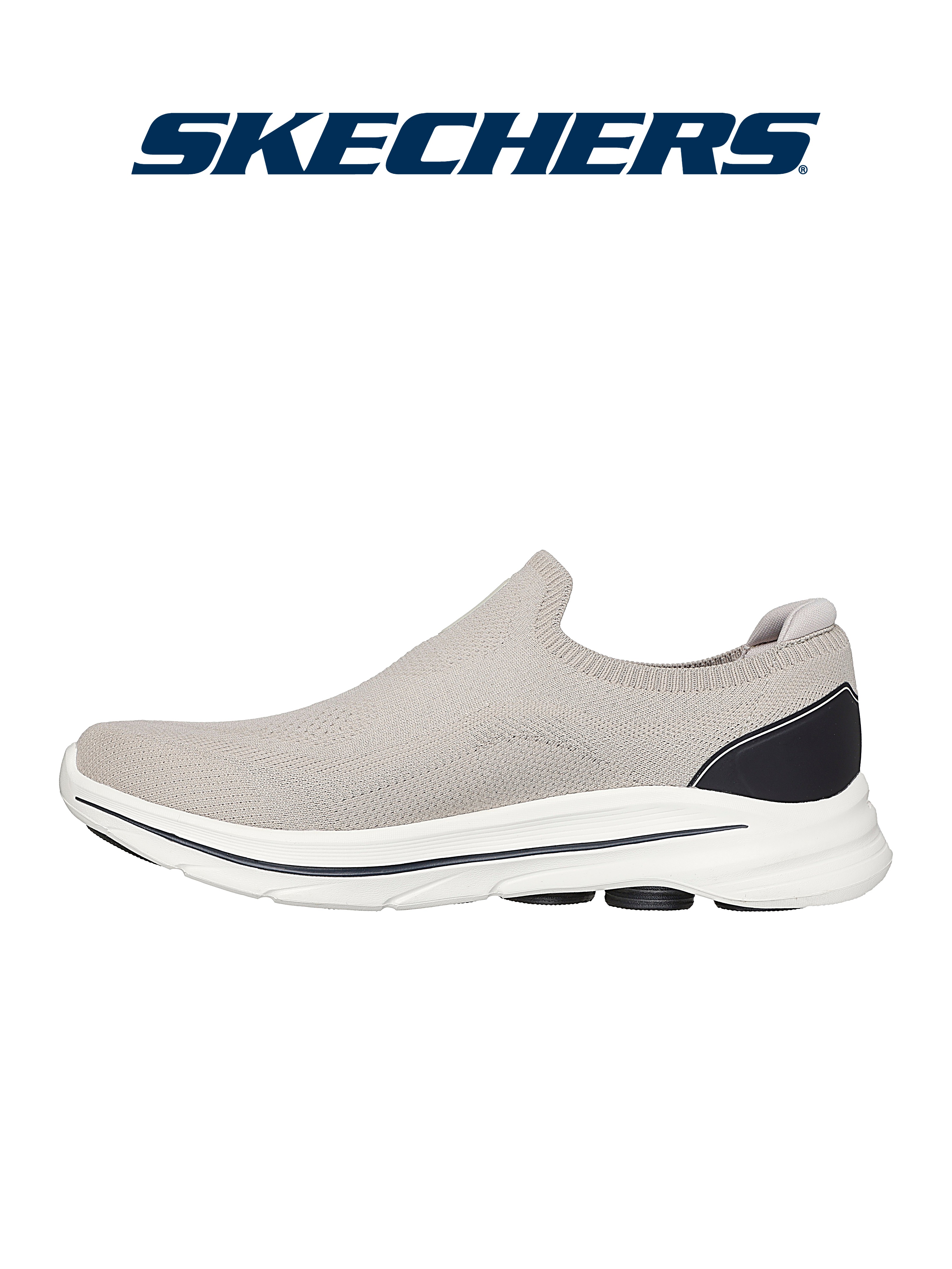 Слипоны мужские Skechers GO WALK 8 - Gabe без шнурков, с амортизацией, с вязаным верхом