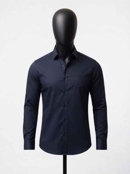 Рубашка Mc DaVinci Slim Fit с длинными рукавами, классическая, хлопок, Турция