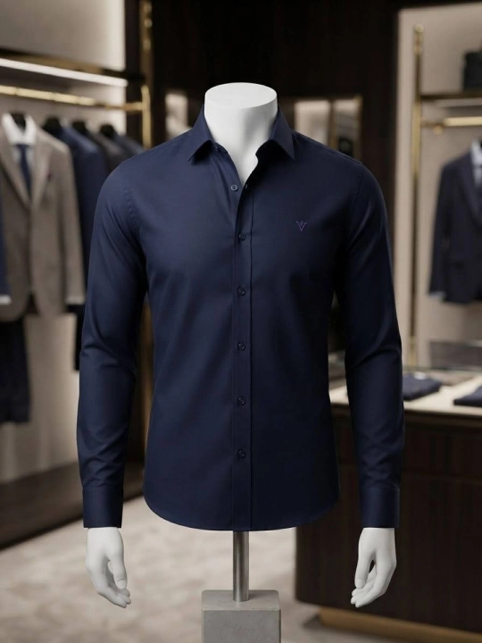 Рубашка Mc DaVinci Slim Fit с длинными рукавами, классическая, хлопок, Турция