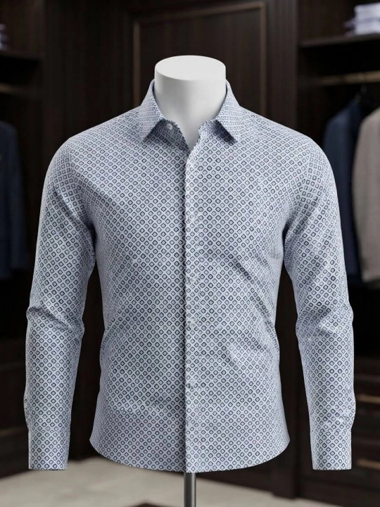 Мужская рубашка Mc DaVinci с длинным рукавом хлопковая slim fit