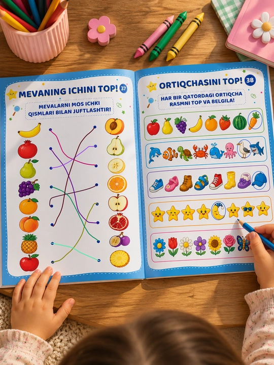 IQ BOLAJON 2-часть - развивающие задания для детей, 2-5 лет, 60 страниц