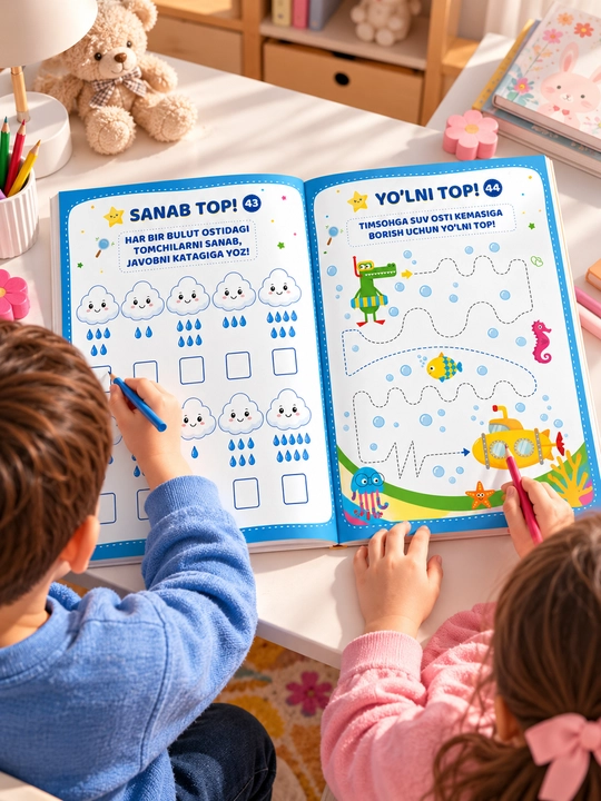 IQ BOLAJON 2-часть - развивающие задания для детей, 2-5 лет, 60 страниц