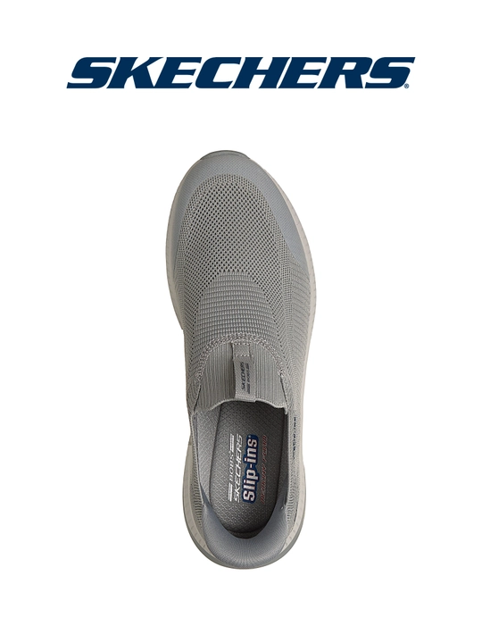 Слипоны мужские Skechers Bobs Squad 4 без шнурков, с вязаным верхом, повседневные