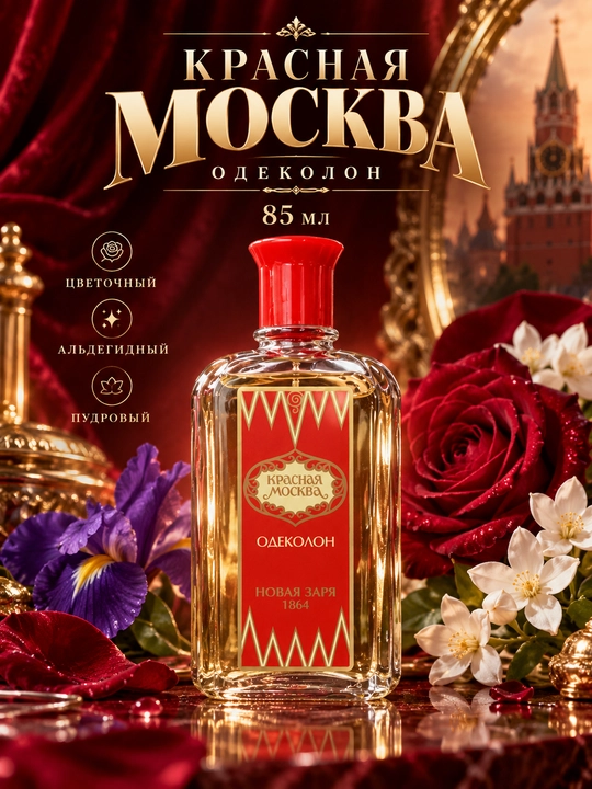 Красная Москва — одеколон, 85 мл - 