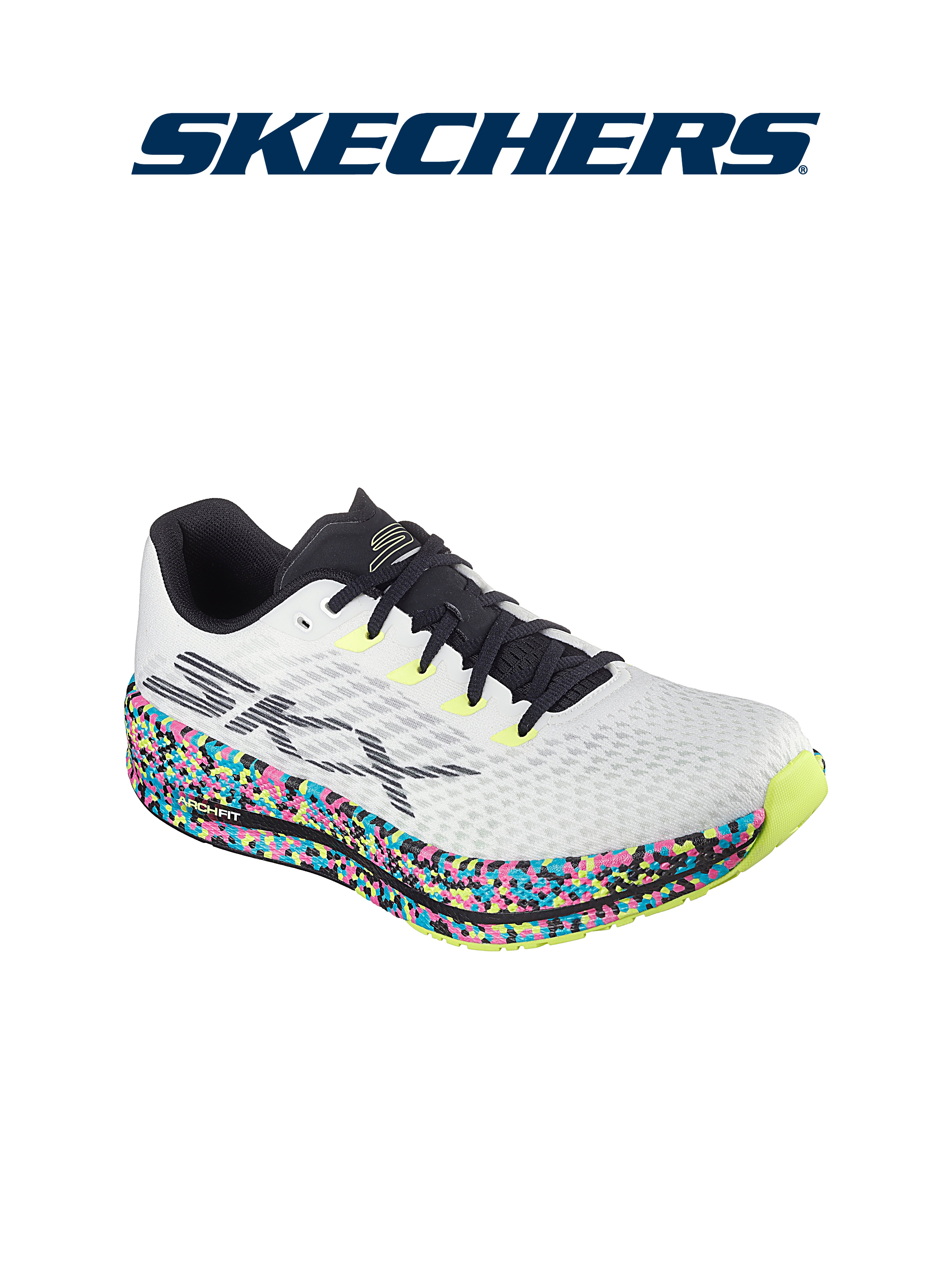 Кроссовки мужские Skechers GO RUN Razor 5 на шнуровке, с амортизацией, с сетчатым верхом