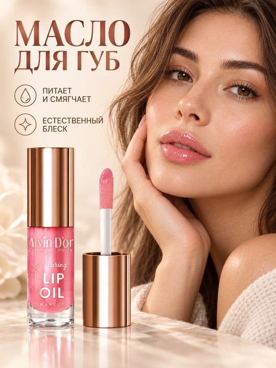 Масло-бальзам для губ Alvin D’or AD-55 Caring Lip Oil, питание и естественный блеск
