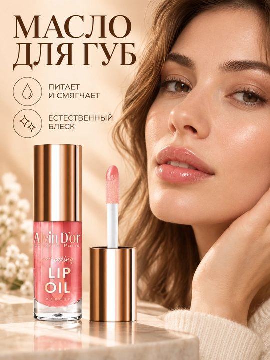 Масло-бальзам для губ Alvin D’or AD-55 Caring Lip Oil, питание и естественный блеск