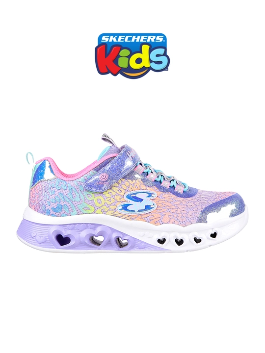 Кроссовки для девочек Skechers FLUTTER HEART LIGHTS на липучке, с сетчатым верхом - 