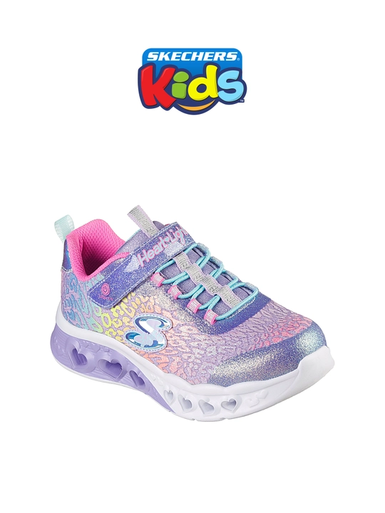 Кроссовки для девочек Skechers FLUTTER HEART LIGHTS на липучке, с сетчатым верхом