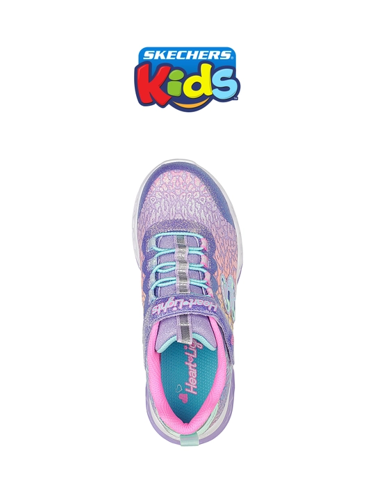 Кроссовки для девочек Skechers FLUTTER HEART LIGHTS на липучке, с сетчатым верхом