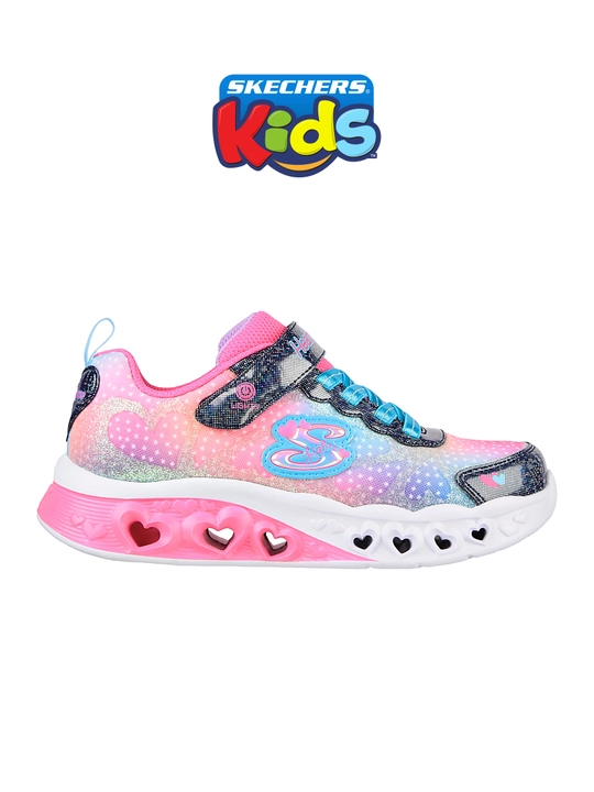 Кроссовки для девочек Skechers FLUTTER HEART LIGHTS на липучке, с сетчатым верхом - 