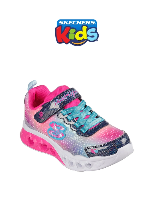 Кроссовки для девочек Skechers FLUTTER HEART LIGHTS на липучке, с сетчатым верхом