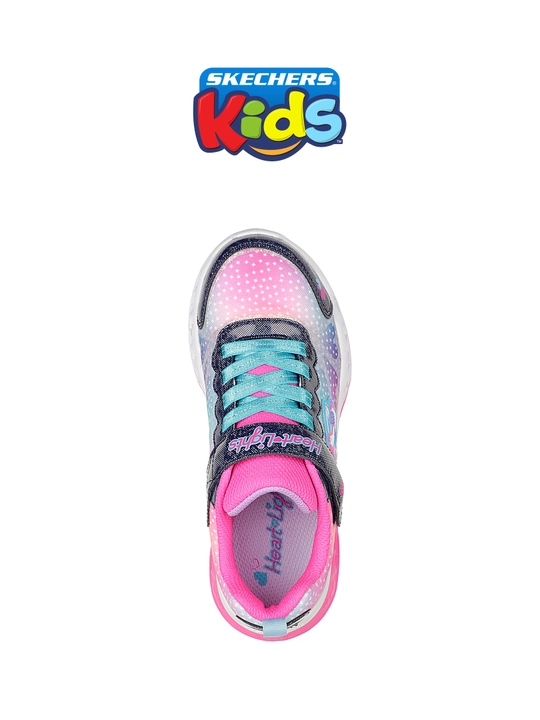 Кроссовки для девочек Skechers FLUTTER HEART LIGHTS на липучке, с сетчатым верхом