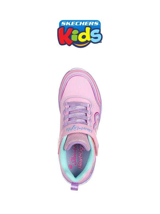 Кроссовки для девочек Skechers HEART LIGHTS на липучке, с сетчатым верхом