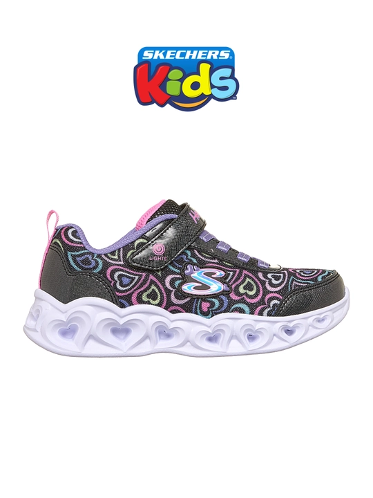Кроссовки для девочек Skechers HEART LIGHTS на эластичных шнурках, с амортизацией - 