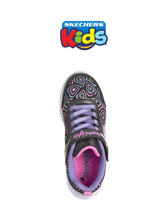 Кроссовки для девочек Skechers HEART LIGHTS на эластичных шнурках, с амортизацией