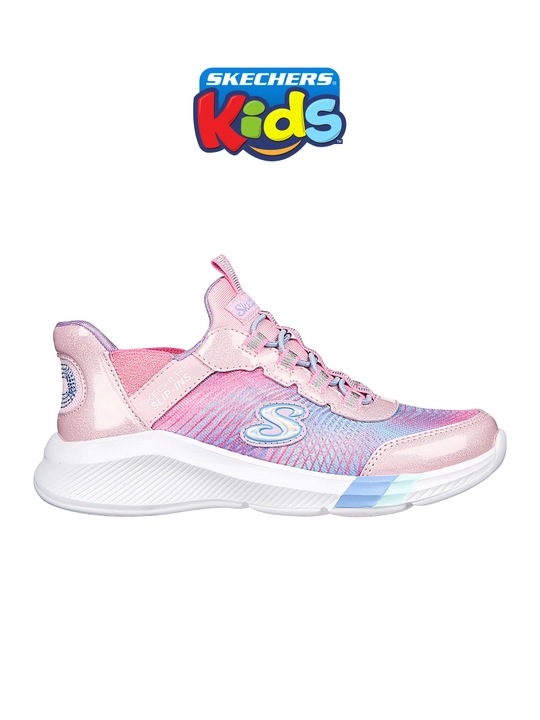 Кроссовки для девочек Skechers SLIP-INS DREAMY LITES - COLORFUL PRISM, с сетчатым верхом - 