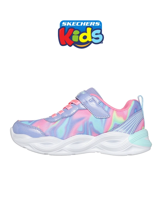 Кроссовки для девочек Skechers TWISTY GLOW на липучке, с сетчатым верхом