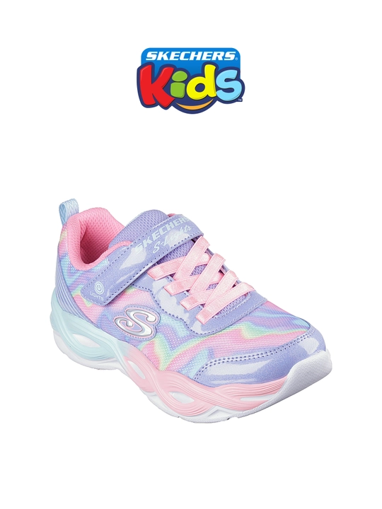Кроссовки для девочек Skechers TWISTY GLOW на липучке, с сетчатым верхом