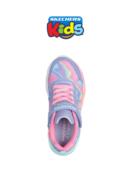 Кроссовки для девочек Skechers TWISTY GLOW на липучке, с сетчатым верхом
