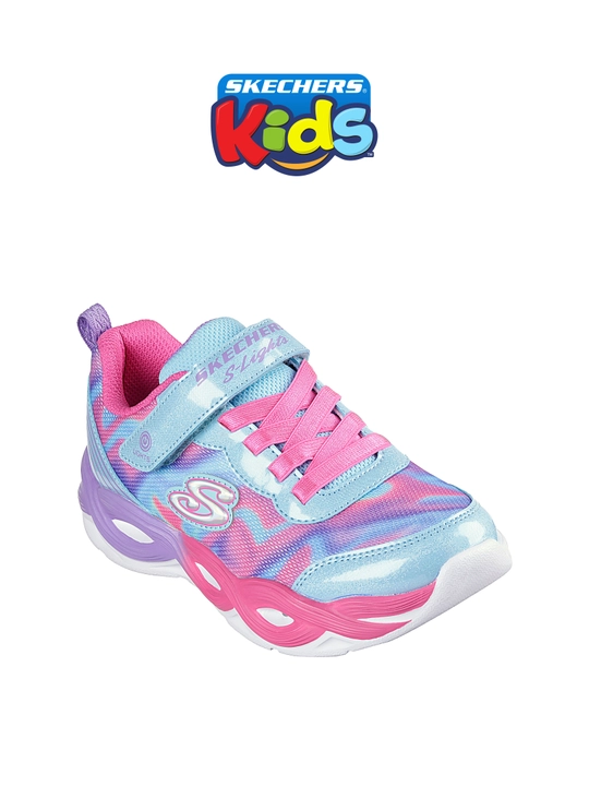 Кроссовки для девочек Skechers TWISTY GLOW на липучке, с сетчатым верхом