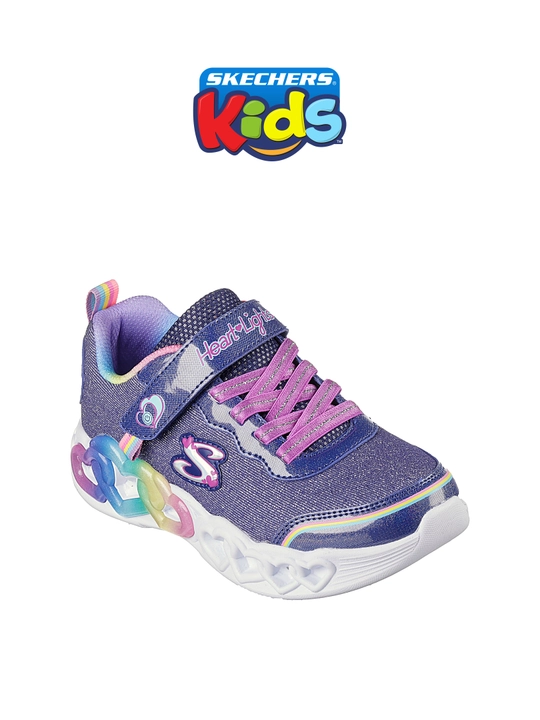 Кроссовки для девочек Skechers INFINITE HEART LIGHTS на липучке, с сетчатым верхом
