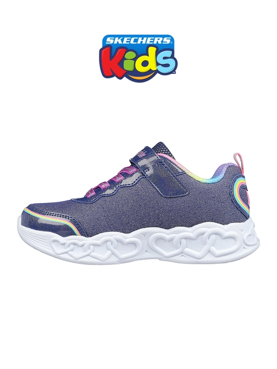 Кроссовки для девочек Skechers INFINITE HEART LIGHTS на липучке, с сетчатым верхом