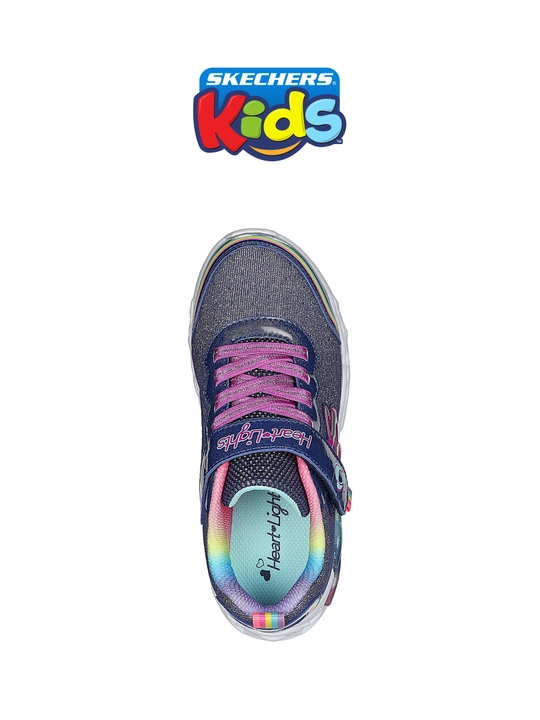 Кроссовки для девочек Skechers INFINITE HEART LIGHTS на липучке, с сетчатым верхом