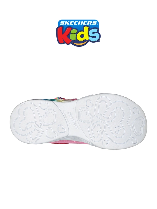 Кроссовки для девочек Skechers INFINITE HEART LIGHTS на липучке, с сетчатым верхом