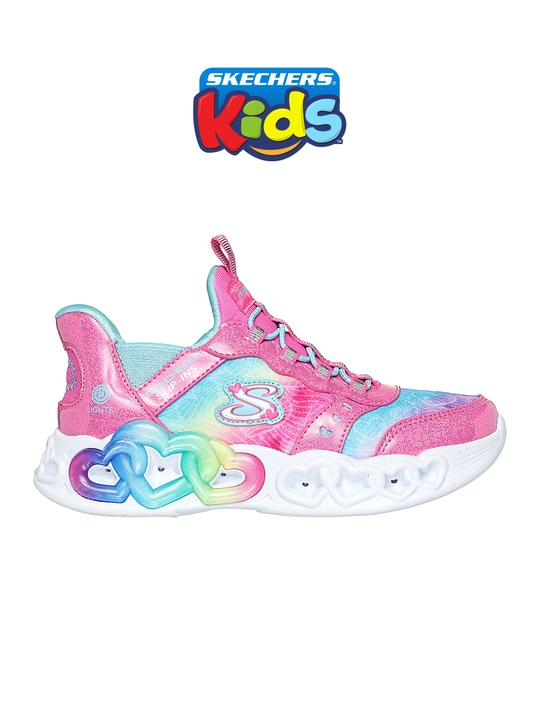 Кроссовки для девочек Skechers INFINITE HEART LIGHTS на эластичных шнурках - 