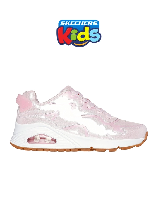 Кроссовки для девочек Skechers UNO GEN1 на шнуровке, с Air-Cooled Memory Foam, из экокожи - 
