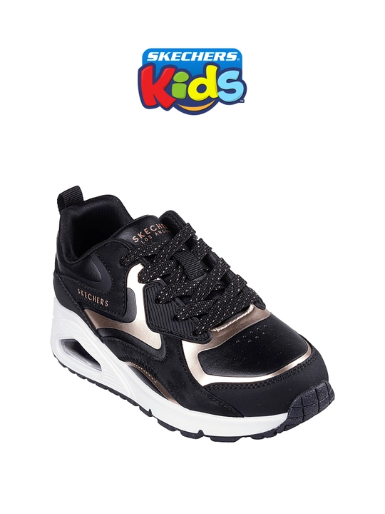 Кроссовки для девочек Skechers UNO GEN1 на шнуровке, с Air-Cooled Memory Foam, из экокожи