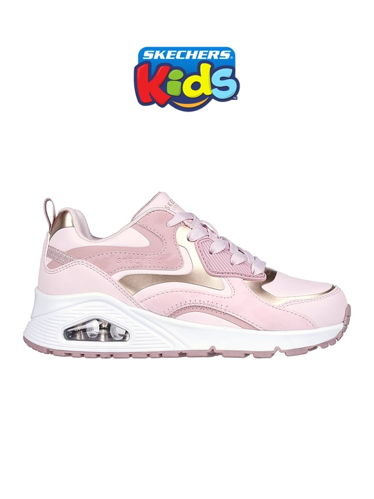 Кроссовки для девочек Skechers UNO GEN1 на шнуровке, с Air-Cooled Memory Foam, из экокожи - 