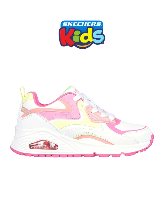 Кроссовки для девочек Skechers UNO GEN1 на шнуровке, с Air-Cooled Memory Foam, из экокожи - 