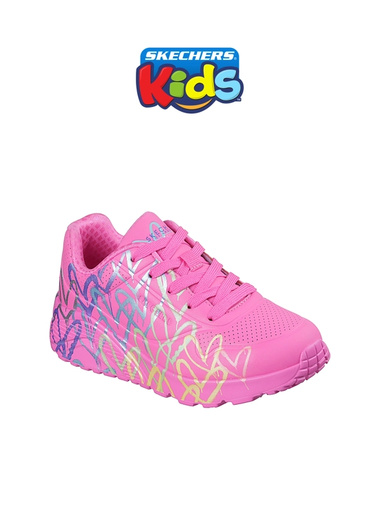 Кроссовки для девочек Skechers UNO Lite - Metallic Joy на шнуровке, стирка в машине