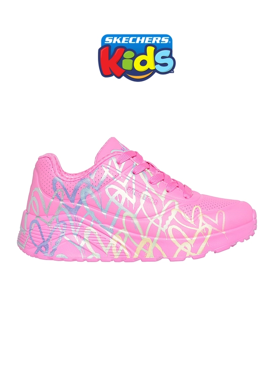 Кроссовки для девочек Skechers UNO Lite - Metallic Joy на шнуровке, стирка в машине - 