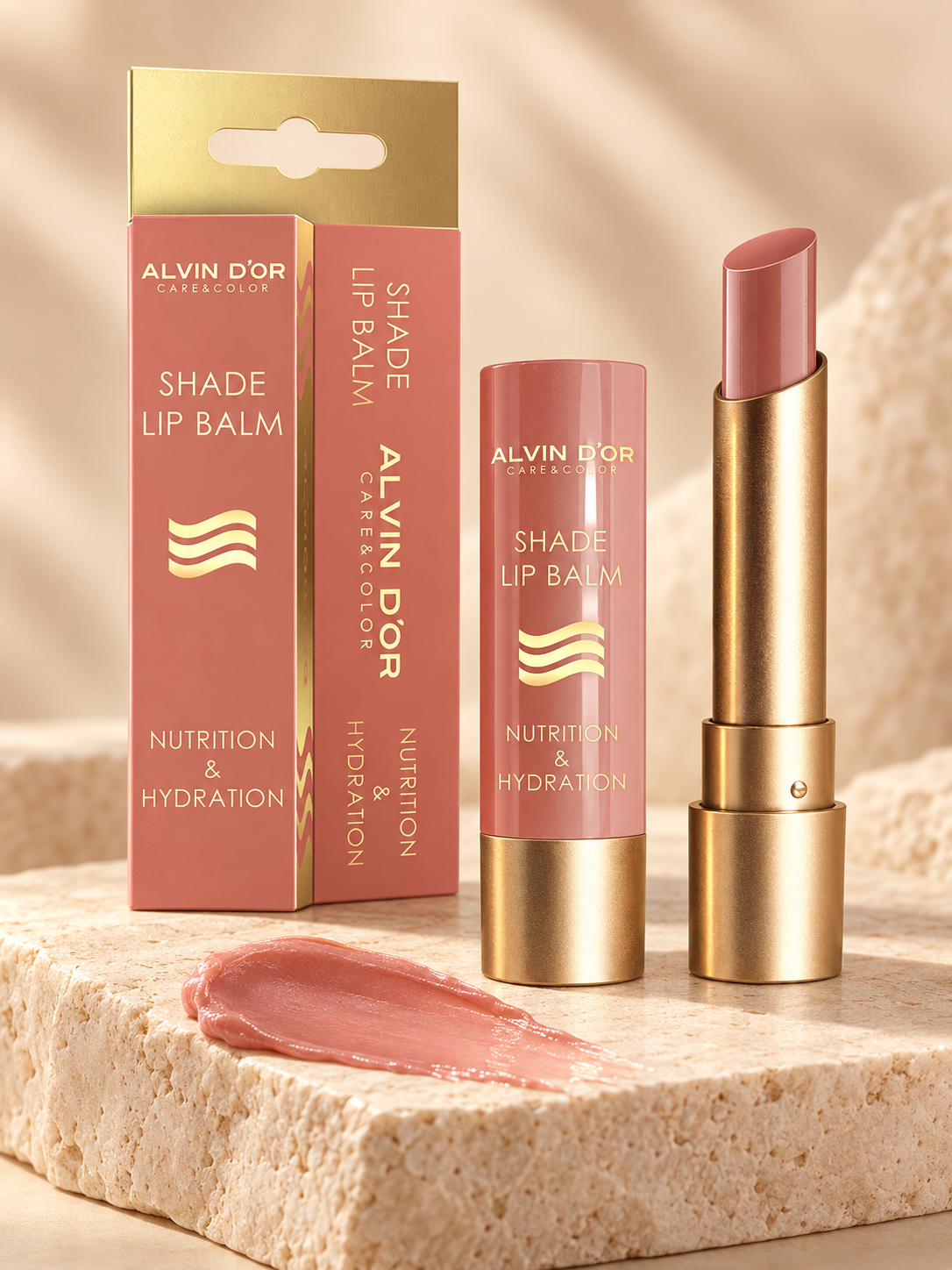 Бальзам для губ Alvin D’or ALB-02 NUTRITION & HYDRATION, увлажняющий, оттеночный - 