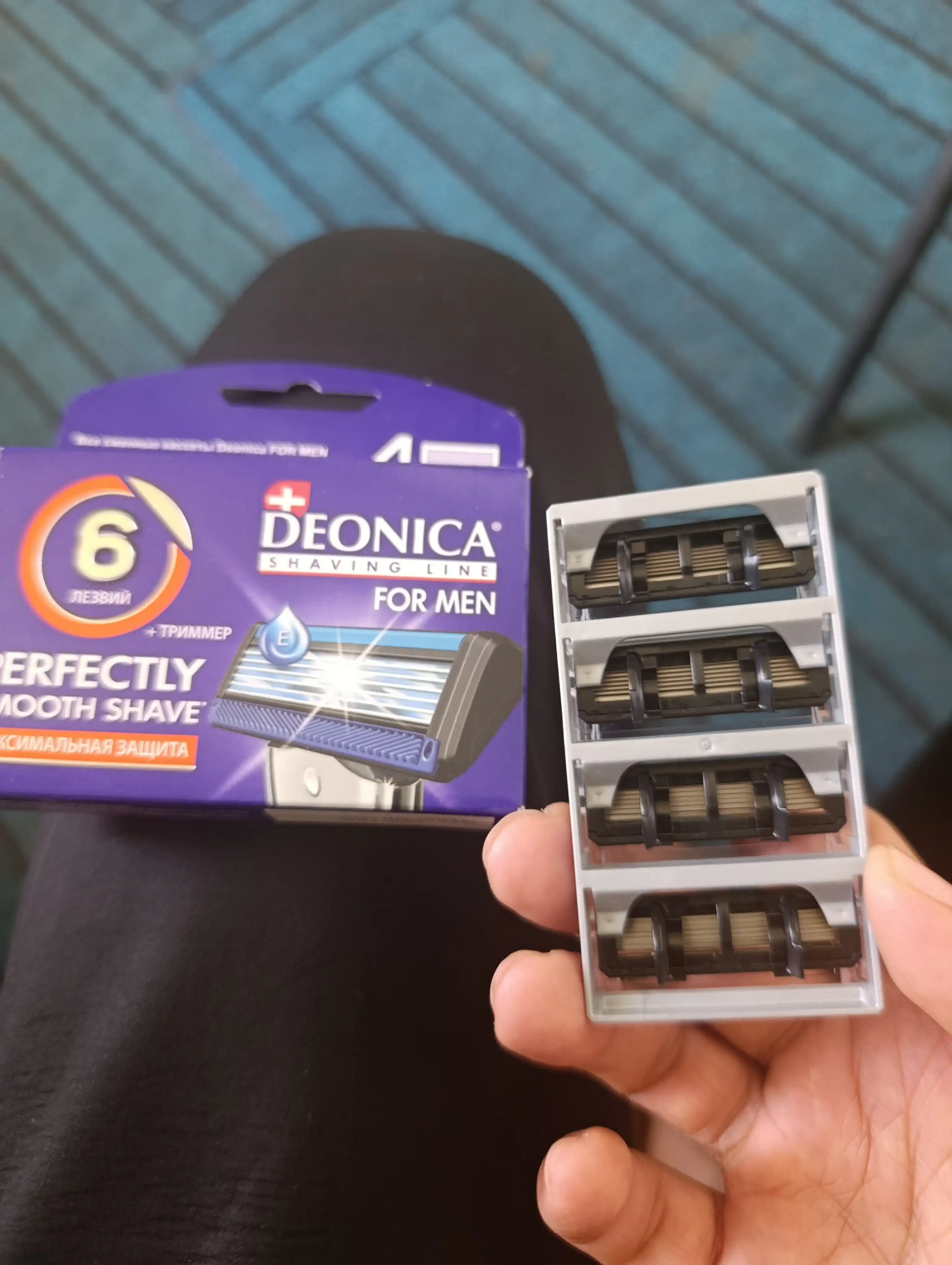 Сменные кассеты для бритья Deonica For Men, 6 лезвий, 4 штуки