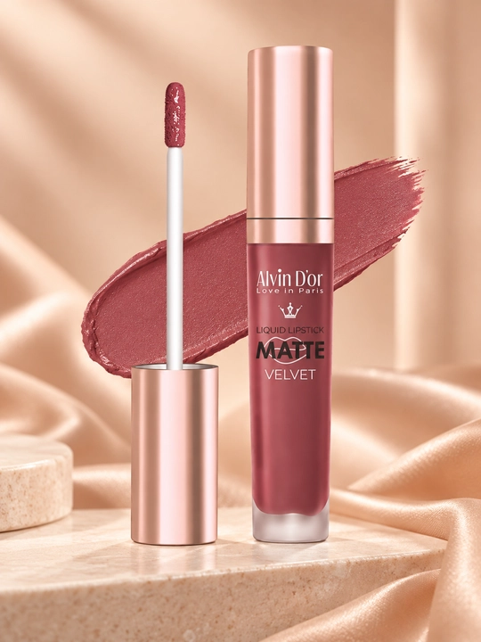 Жидкая матовая помада Alvin D’or LG-16M Matte Velvet, стойкая, 7 г - 