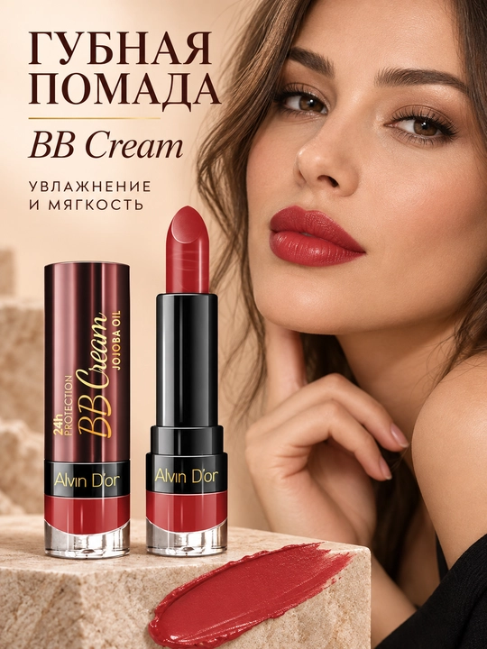 Alvin D’or 24h BB Cream jojoba moyli namlovchi lab bo‘yog‘i, 3,7 g