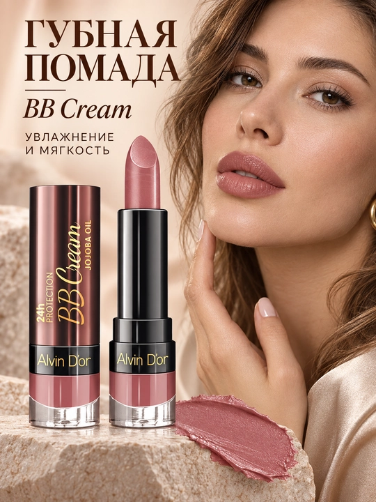Alvin D’or 24h BB Cream jojoba moyli namlovchi lab bo‘yog‘i, 3,7 g