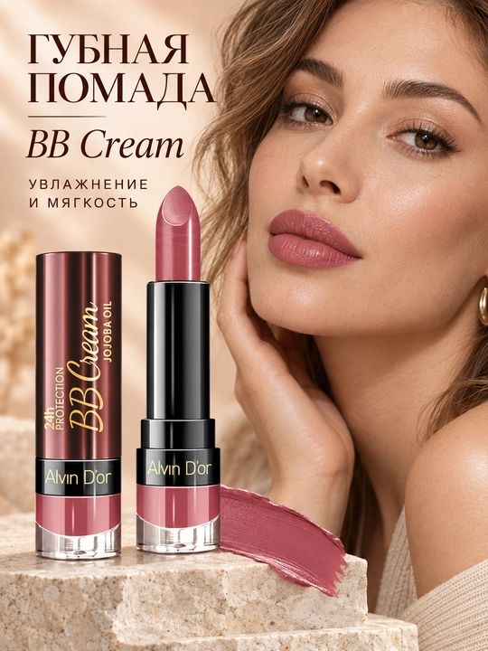 Alvin D’or 24h BB Cream jojoba moyli namlovchi lab bo‘yog‘i, 3,7 g