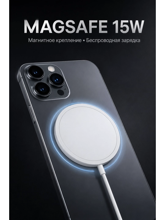 Беспроводное зарядное устройство Magsafe Charger, мощность Qi: 15 Вт, белый - 
