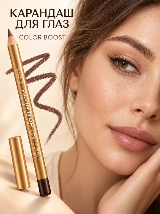 Карандаш для глаз Alvin D’or P-19 Color Boost, для стрелок и растушёвки