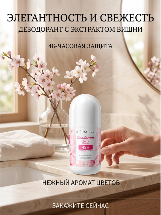 "Gullayotgan olcha, lavanda, atirgul" sharikli dezodorant-antiperspirant, 50 ml