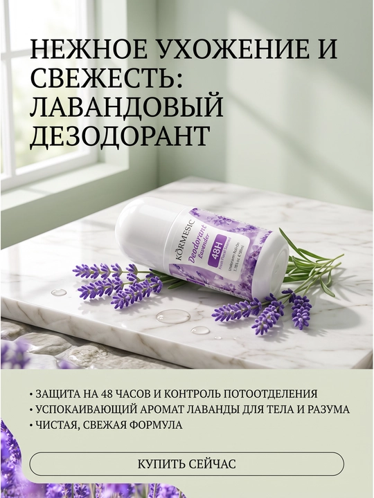 "Gullayotgan olcha, lavanda, atirgul" sharikli dezodorant-antiperspirant, 50 ml