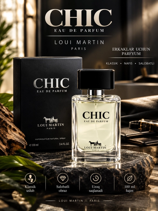 Loui Martin Chic Erkaklar Atiri 100 ml — Klassik, Nafis va Salobatli Ifor - 