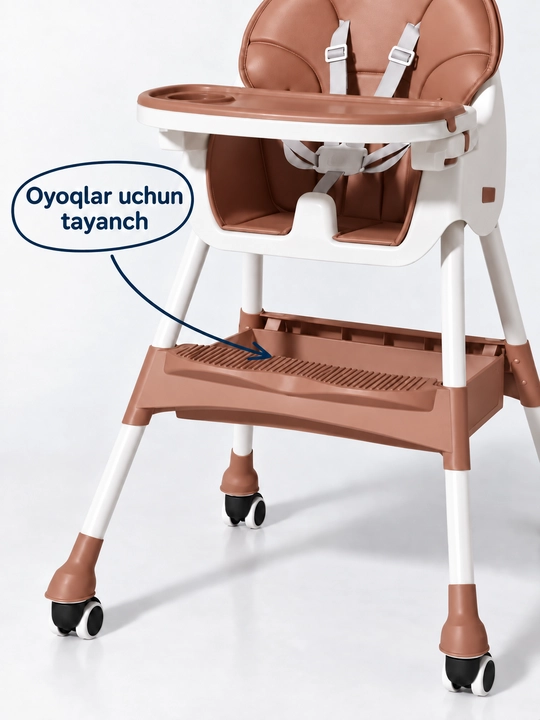 FIDGO bolalar ovqatlantirish stulchasi, yig‘iladigan, patnisli, 20 kg gacha