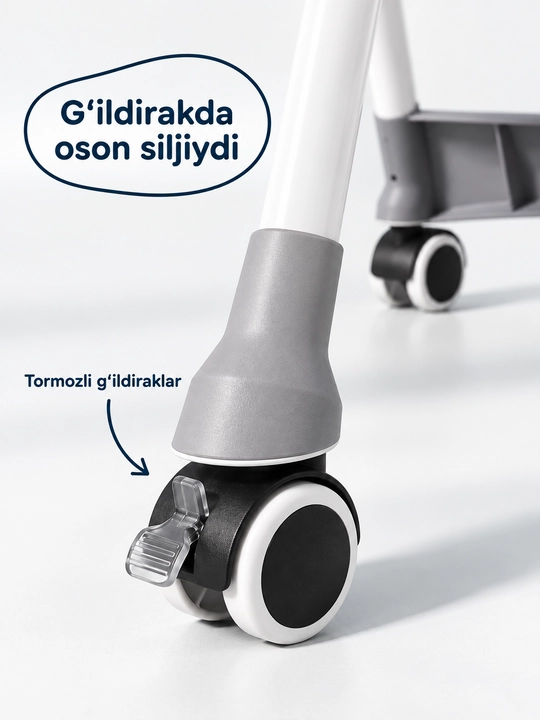 FIDGO bolalar ovqatlantirish stulchasi, yig‘iladigan, patnisli, 20 kg gacha